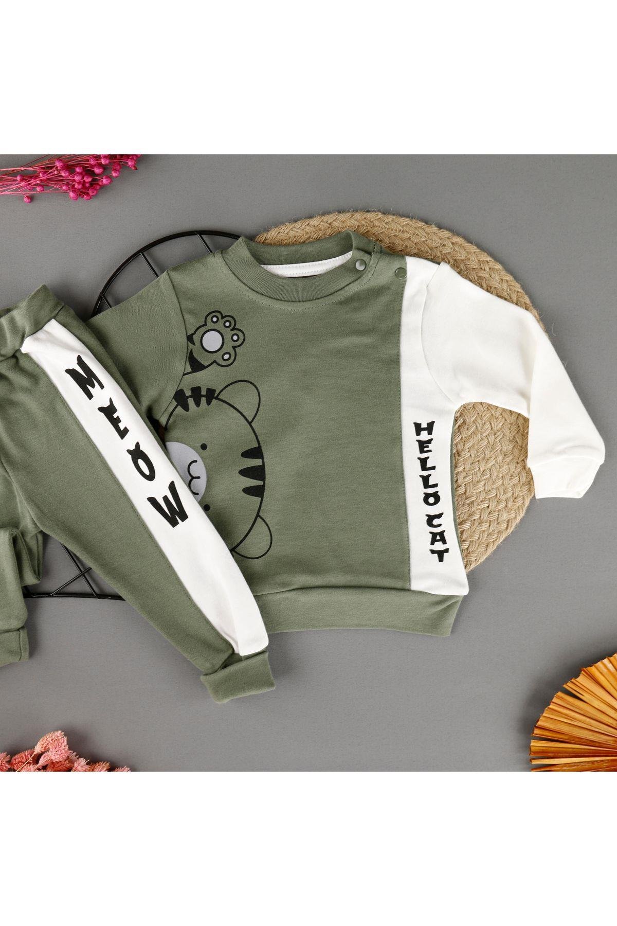 Kedi Detaylı Mevsimlik 2'Li Unisex Takım