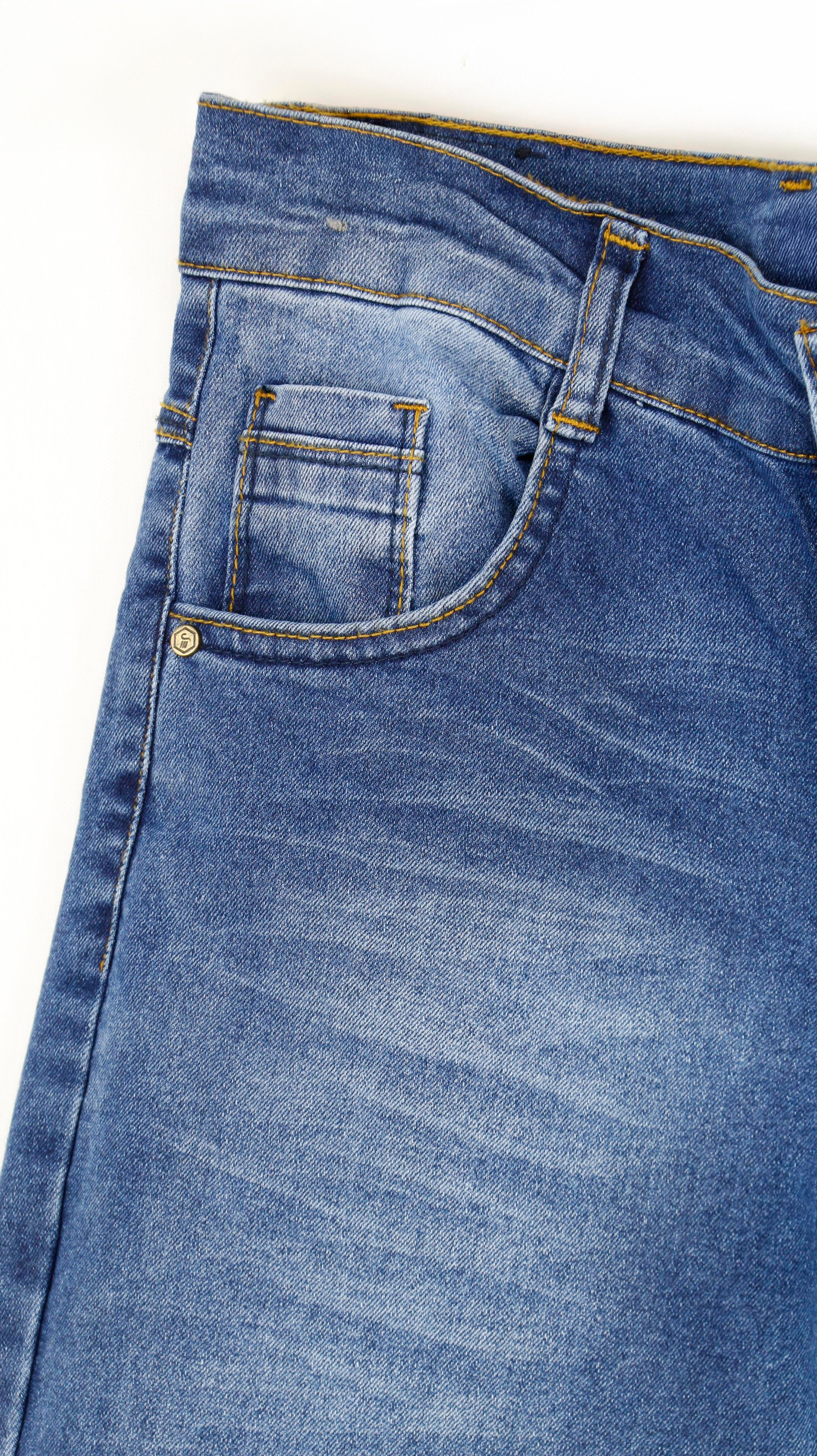 Likralı Taş Desen Erkek Çocuk Jean Pantolon