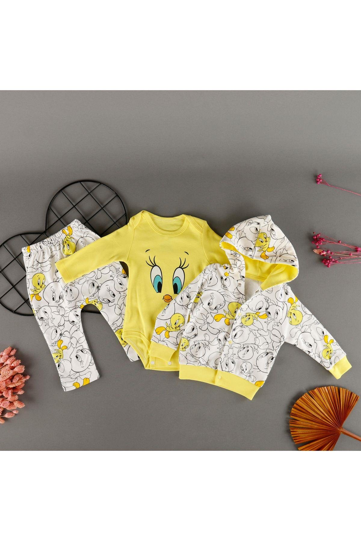 Minik Civcivim Bebek Çocuk Mevsimlik 3'Lü Kız Takım