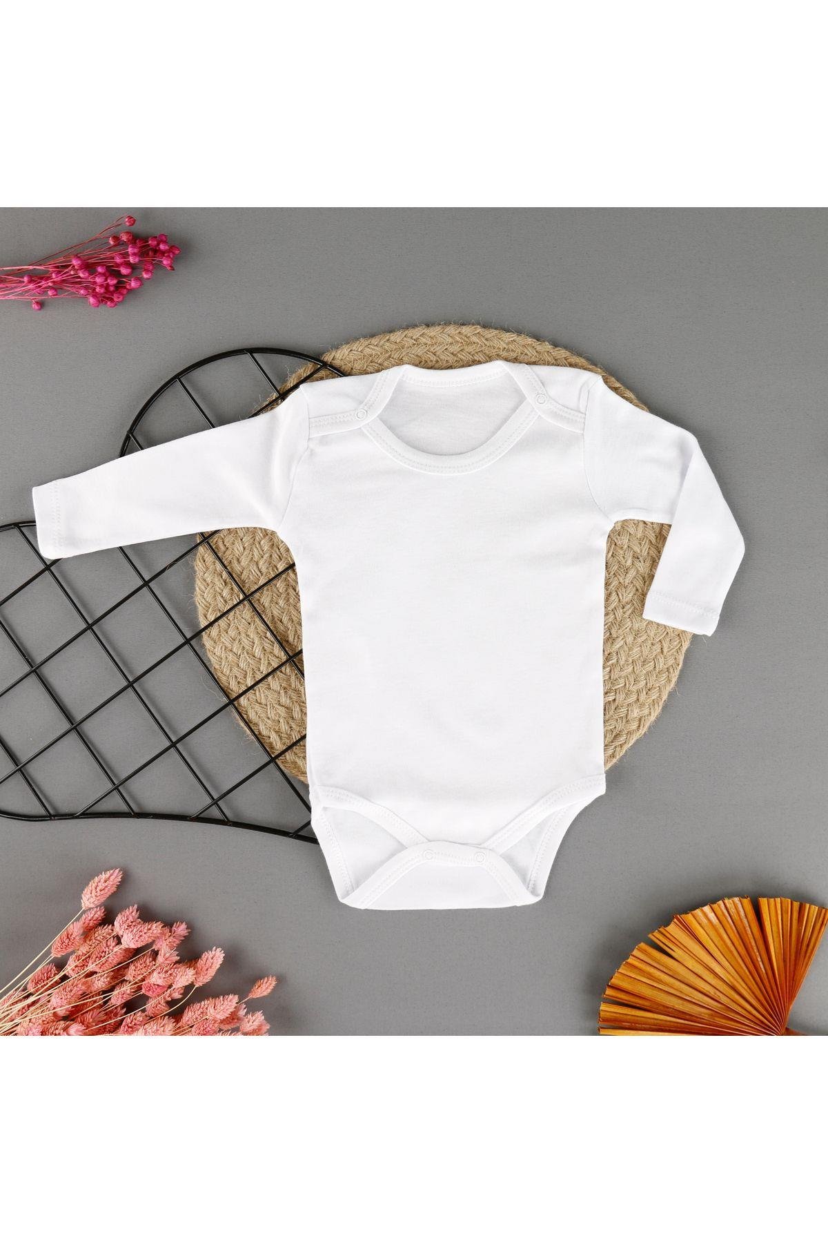 Pamuklu Düz Kollu Unisex Badi