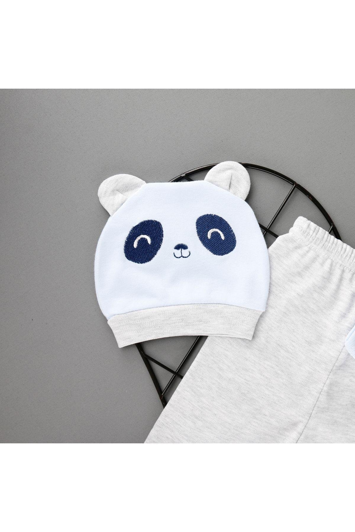 Pamuklu Yenidoğan Panda Detaylı 5'Li Bebek Zıbın
