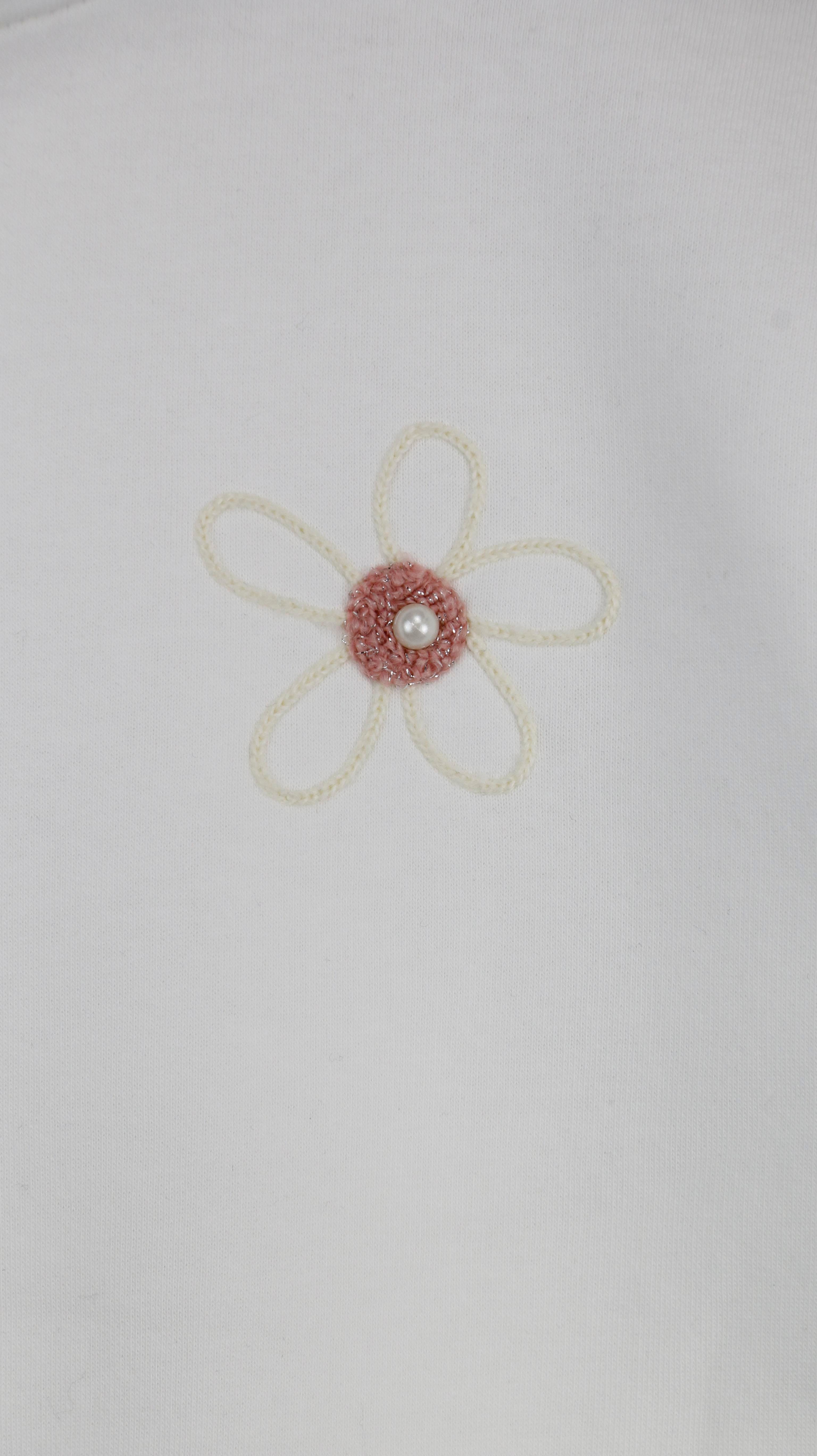 Papatya Nakış Desenli Kız Çocuk Sweatshirt