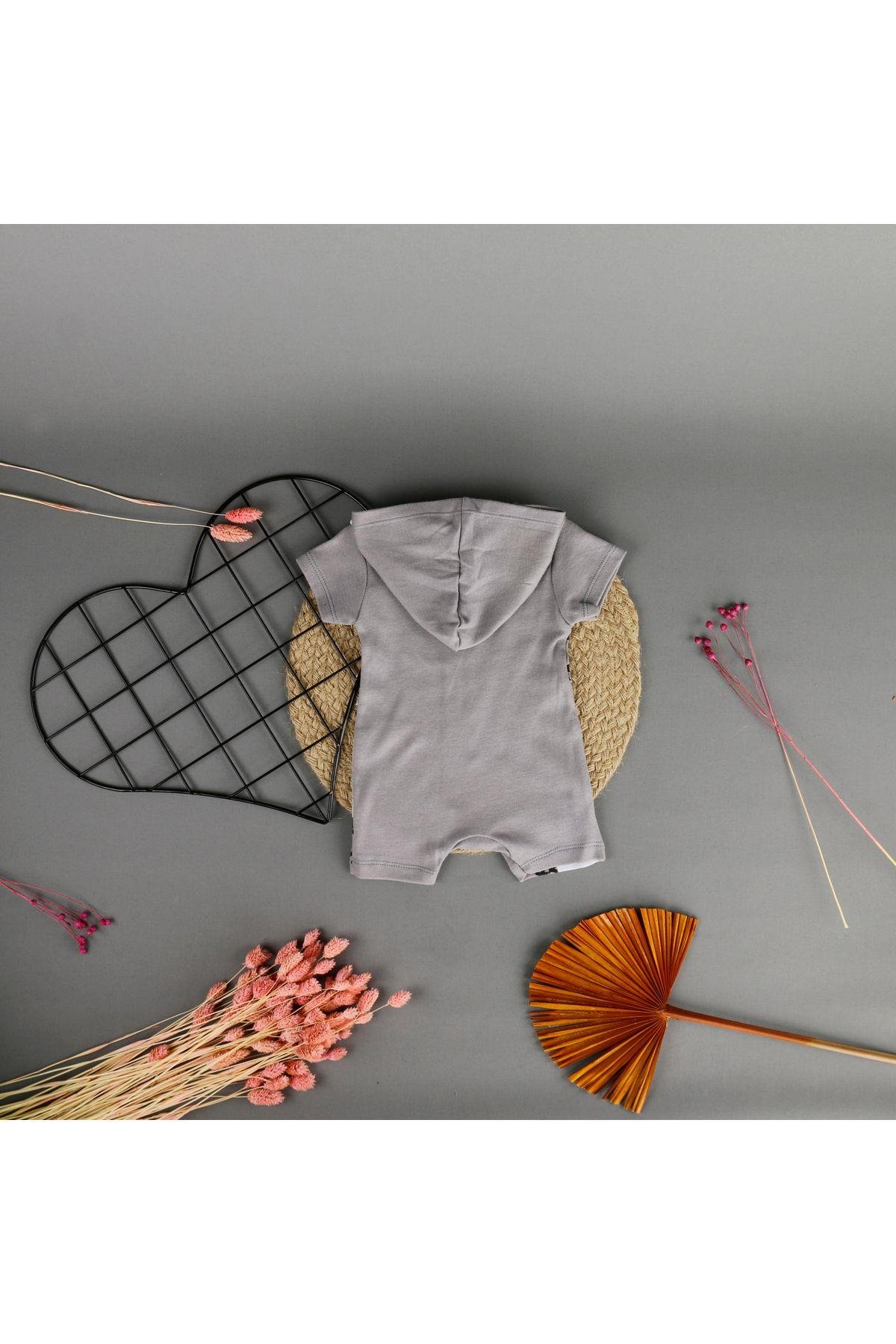 Penguen Baskılı Kapuşonlu Unisex Tulum
