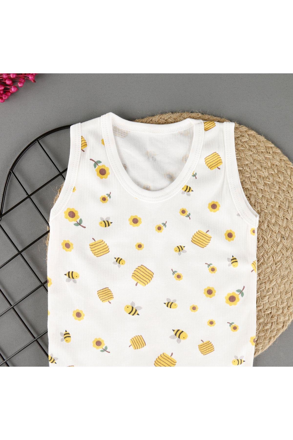 Rahat Arı Desenli Çıtçıtlı Unisex Badi