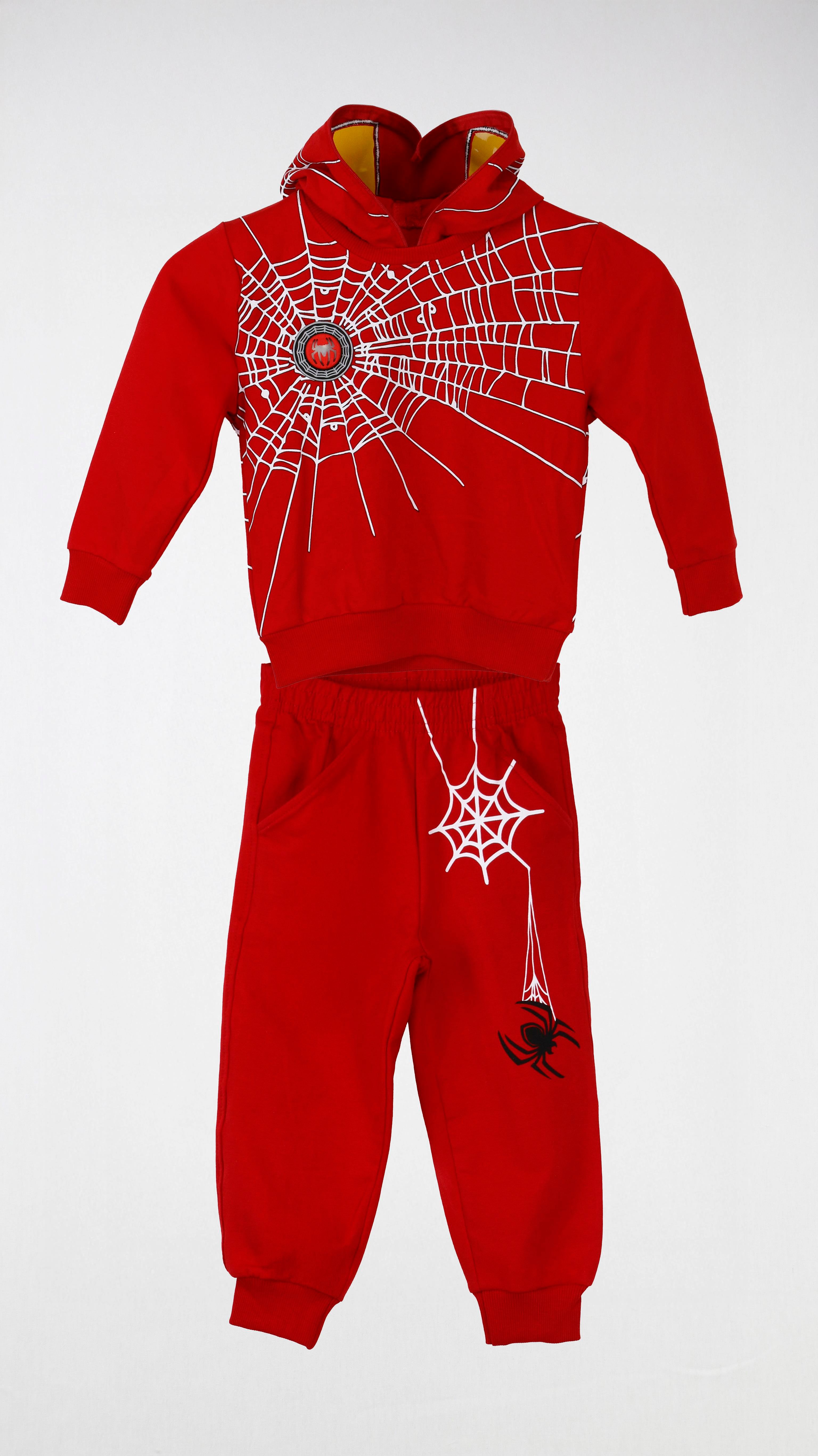 Spiderman Örümcek Adam Detaylı Kapüşonlu 2'Li Erkek Çocuk Takım