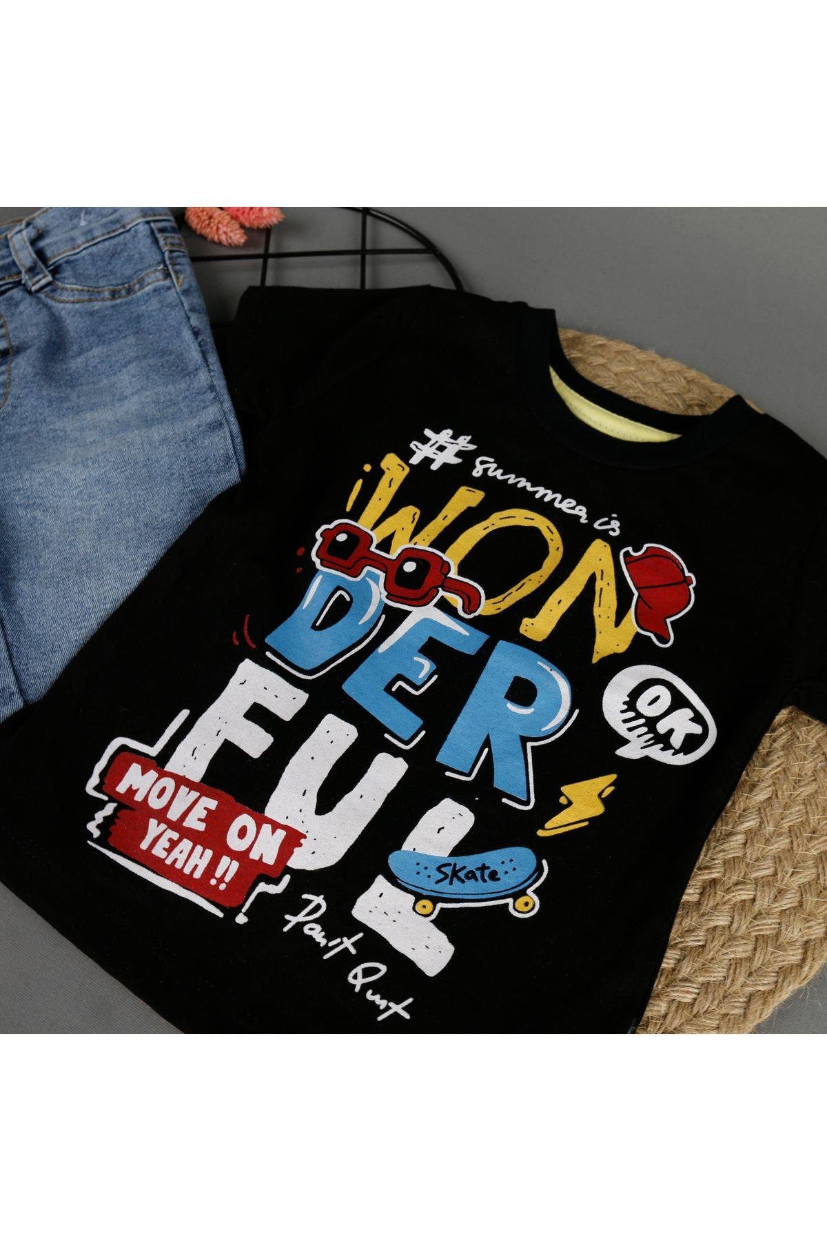 Wonderful Baskılı 2'li Erkek Takım
