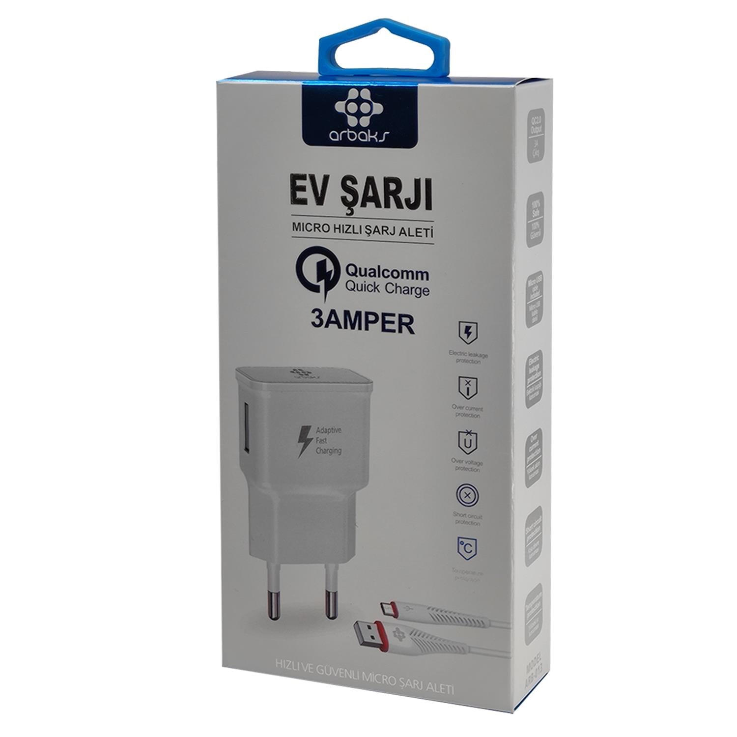 Arbaks ARB-013 10W 3000 mAh Micro Kablo + Şarj Aleti NT-87226