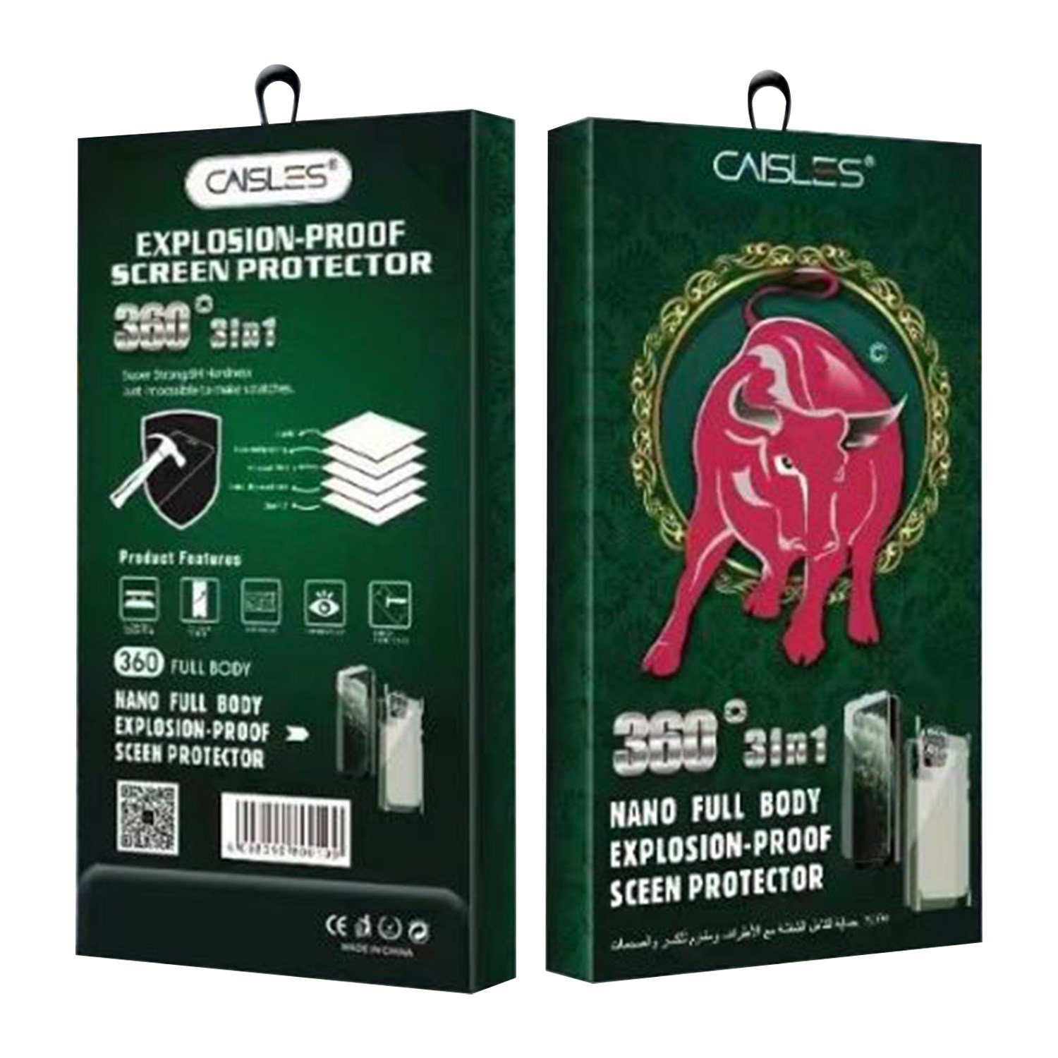 Caısles Apple iPhone 12 Pro Max Uyumlu Ön-Arka-Kamera Set Matte Full Body 3in1 Nano Ekran Koruyucu NT-91156