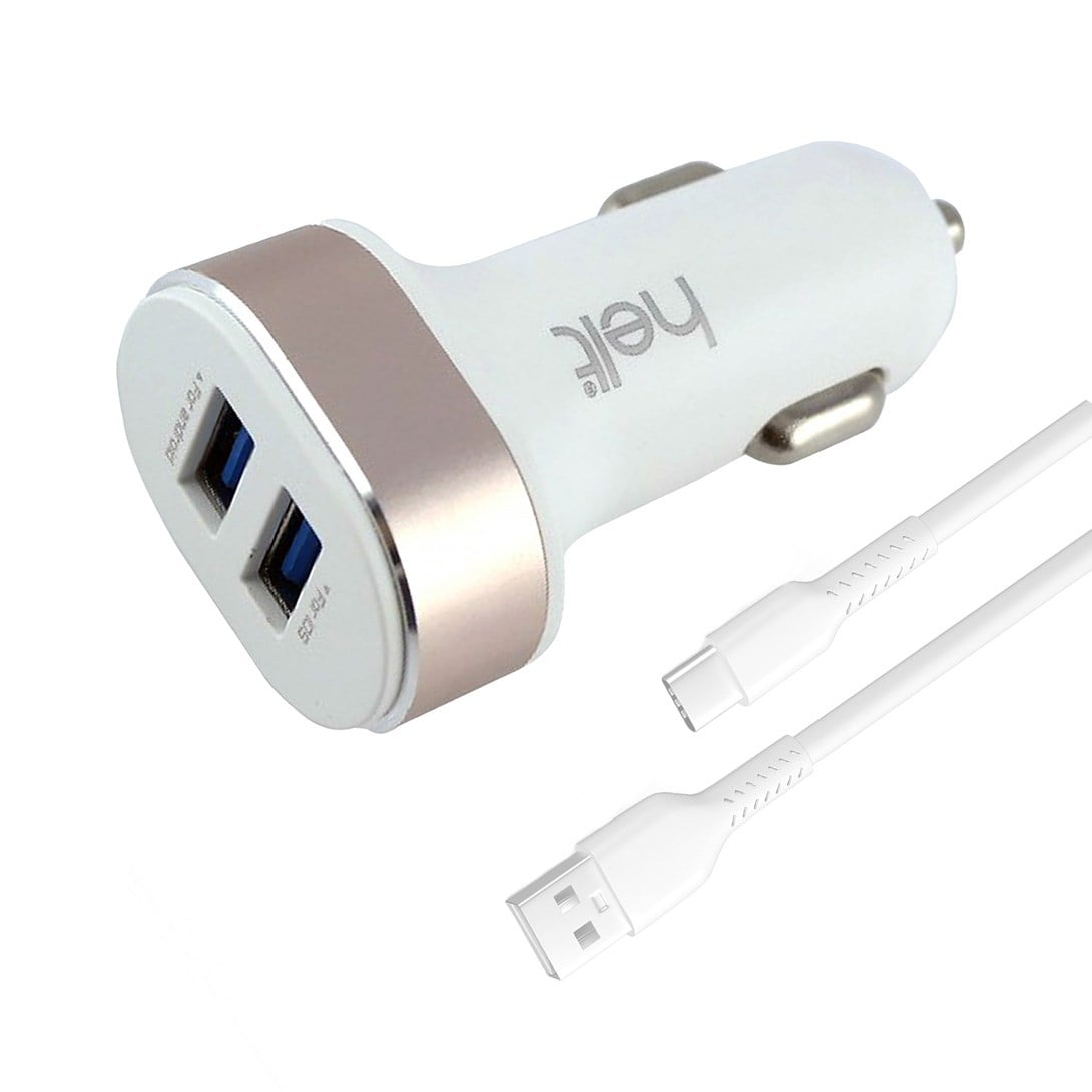 Helt HT-19 10W 2 Çıkışlı Type-C Kablo + Araç Şarj Aleti NT-100852