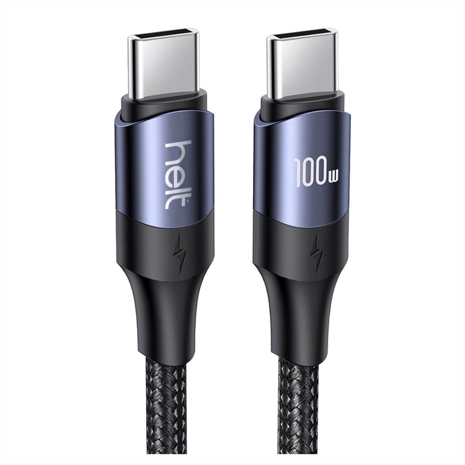 Helt HT-DC15 100W PD İp Örgü 120 Cm Type-C To Type-C Şarj ve Data Kablosu NT-31293