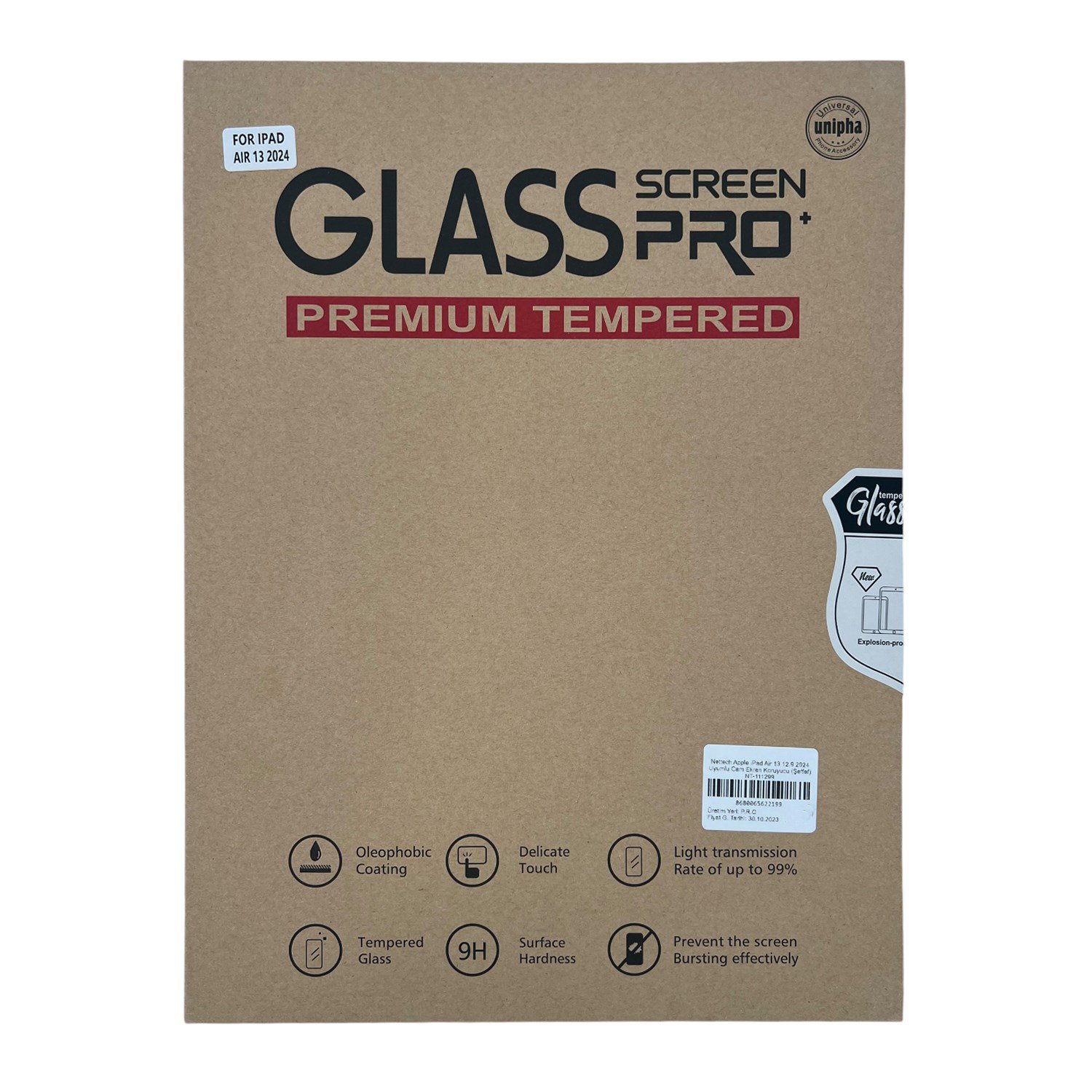 Nettech Apple iPad Air 13 12.9 2024 Uyumlu Ön Koruma Cam Ekran Koruyucu NT-111299