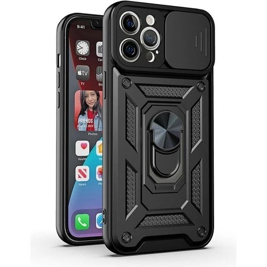 Nettech Apple iPhone 11 Pro Uyumlu Kızaklı Panzer Seri Arka Koruma Kılıf NT-86156