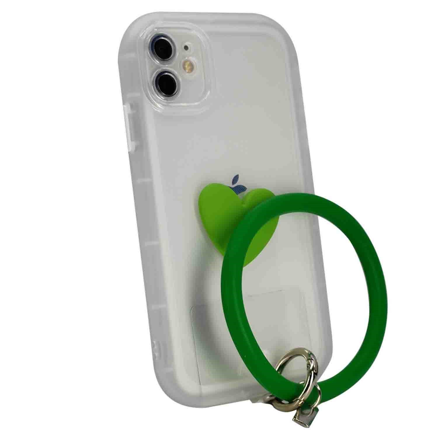 Nettech Apple iPhone 11 Uyumlu Halka Bilekli Şeffaf Seri Arka Koruma Kılıf NT-97189