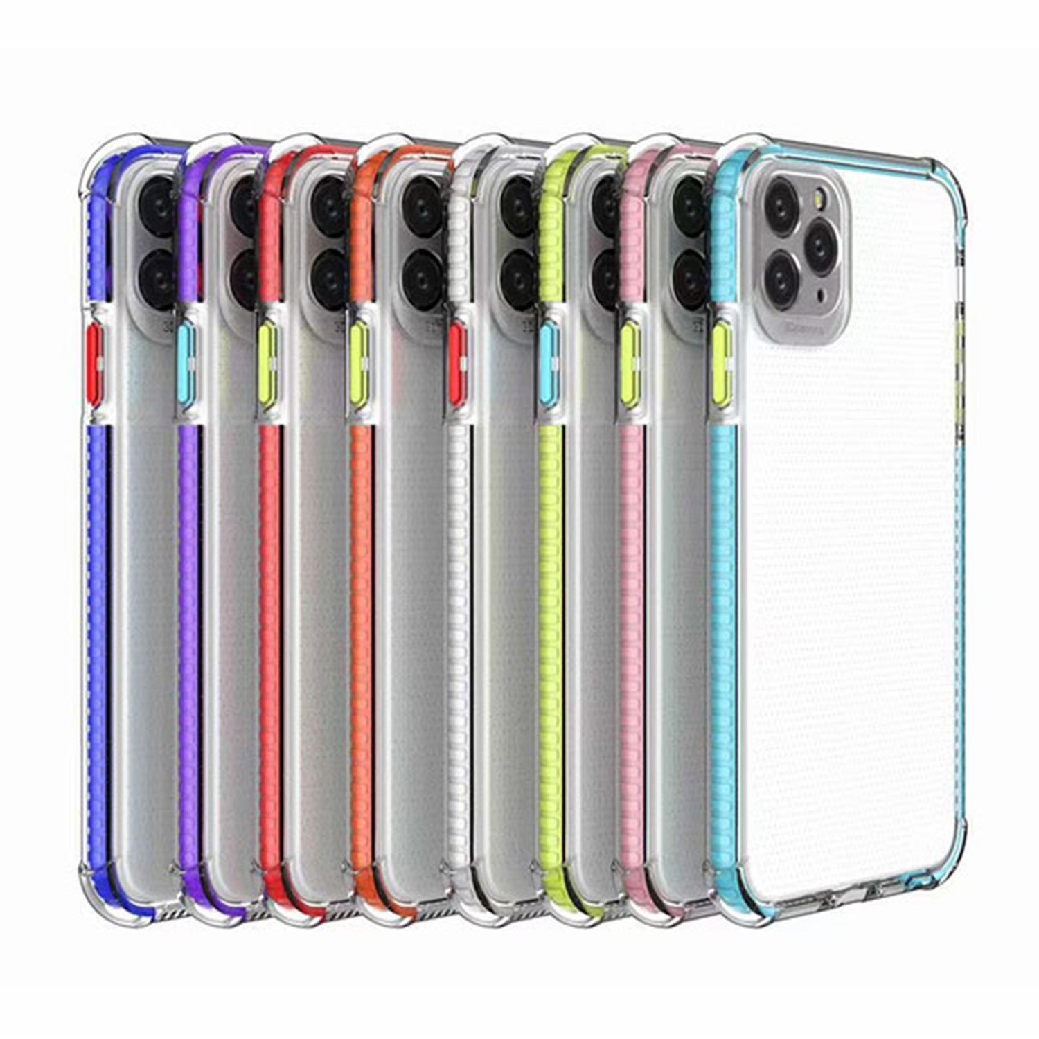 Nettech Apple iPhone 12 Pro Max Uyumlu Renkli Şeffaf Seri Arka Koruma Kılıf NT-88348