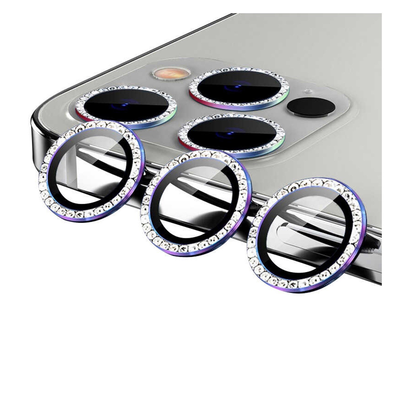 Nettech Apple iPhone 12 Pro Max Uyumlu Diamond Taşlı Model Kamera Cam Koruyucu NT-94609