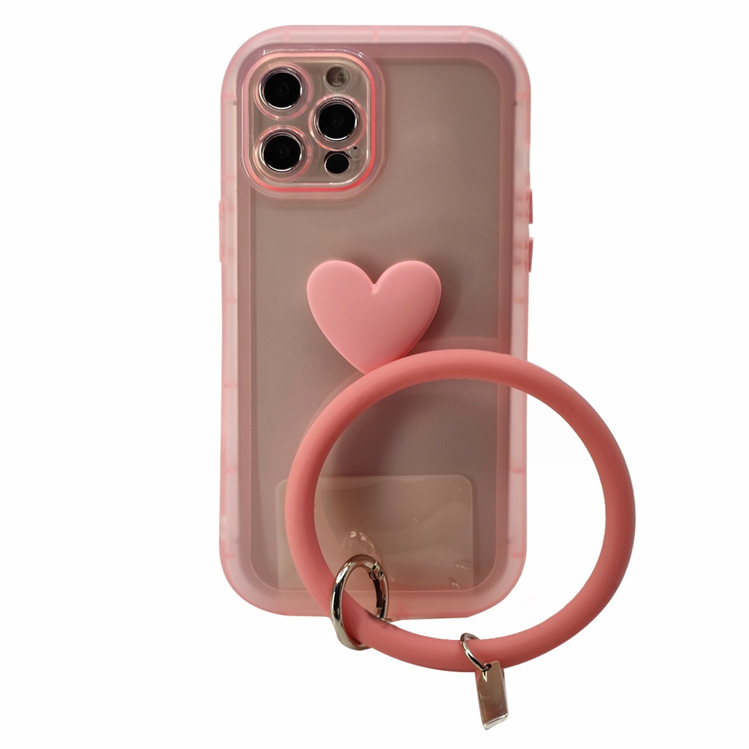 Nettech Apple iPhone 12 Pro Max Uyumlu Halka Bilekli Şeffaf Seri Arka Koruma Kılıf NT-97213