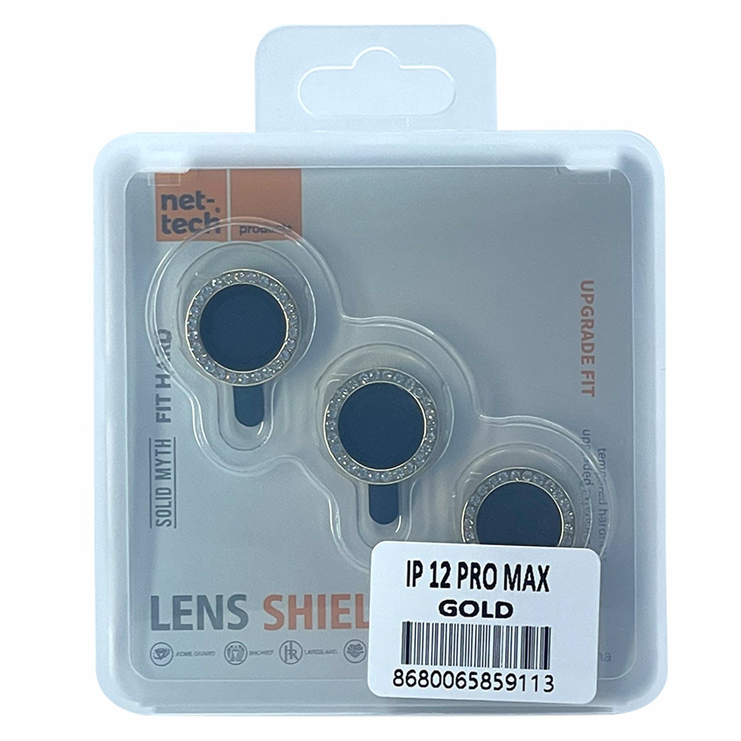 Nettech Apple iPhone 12 Pro Max Uyumlu Diamond Taşlı Model Kamera Cam Koruyucu NT-94609
