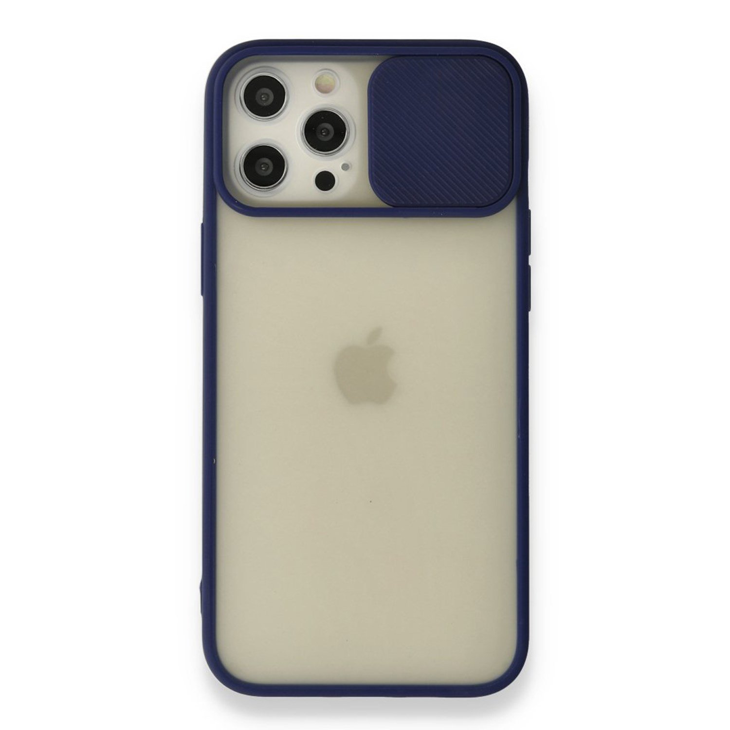 Nettech Apple iPhone 12 Pro Max Uyumlu Buzlu Kızaklı Kamera Korumalı Arka Koruma Kılıf NT-89750