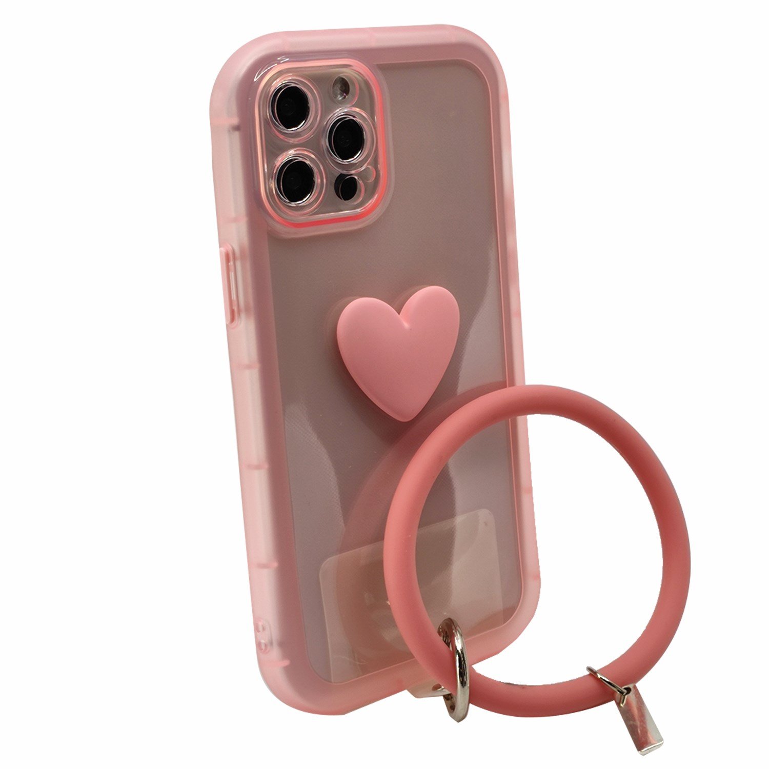 Nettech Apple iPhone 12 Pro Max Uyumlu Halka Bilekli Şeffaf Seri Arka Koruma Kılıf NT-97213
