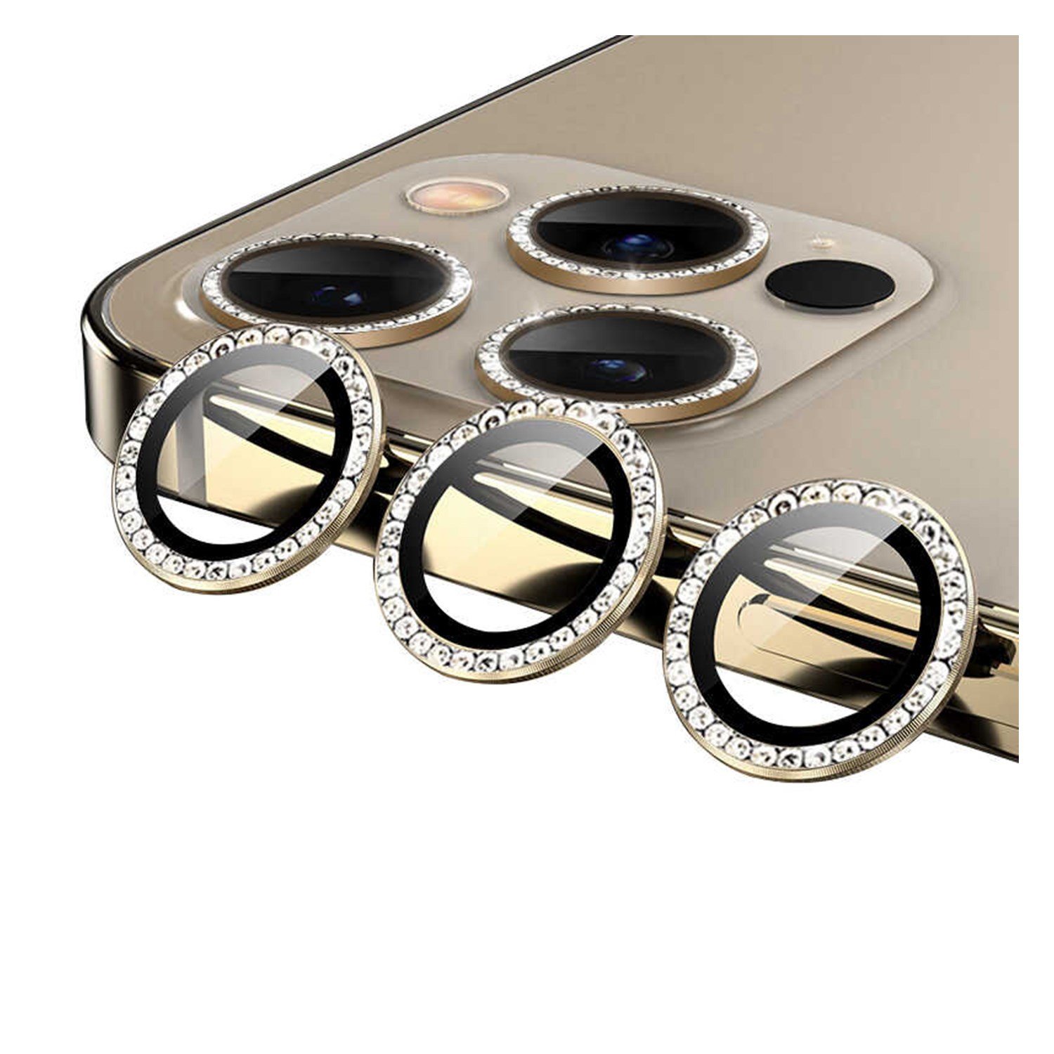 Nettech Apple iPhone 12 Pro Max Uyumlu Diamond Taşlı Model Kamera Cam Koruyucu NT-94609