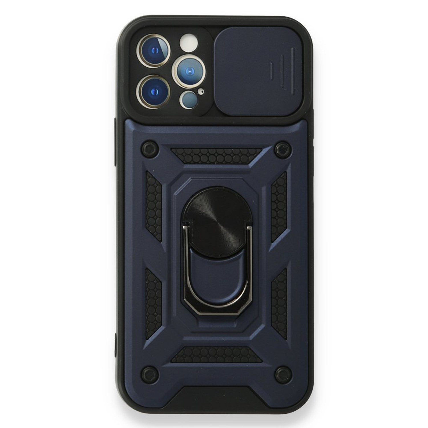 Nettech Apple iPhone 12 Pro Uyumlu Kızaklı Panzer Seri Arka Koruma Kılıf NT-85940
