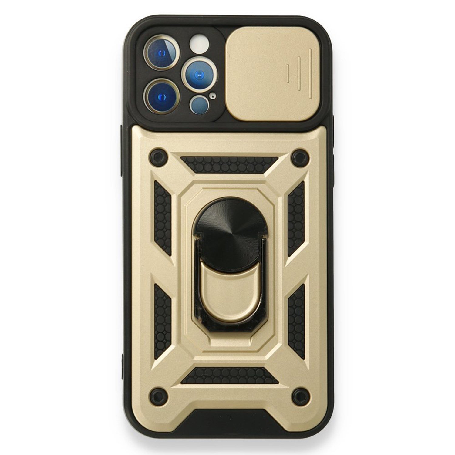 Nettech Apple iPhone 12 Pro Uyumlu Kızaklı Panzer Seri Arka Koruma Kılıf NT-85940