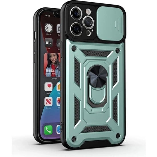 Nettech Apple iPhone 12 Pro Uyumlu Kızaklı Panzer Seri Arka Koruma Kılıf NT-85940