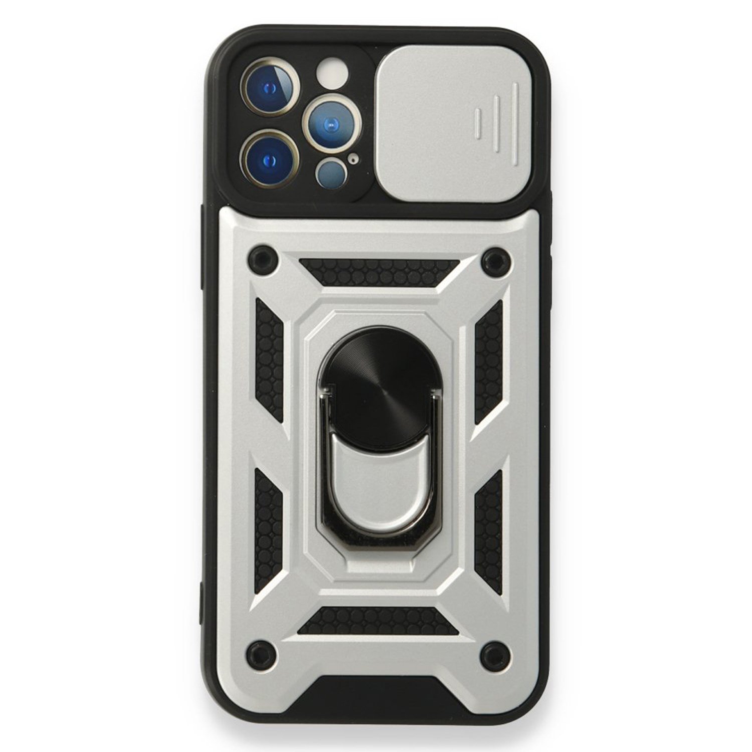 Nettech Apple iPhone 12 Pro Uyumlu Kızaklı Panzer Seri Arka Koruma Kılıf NT-85940