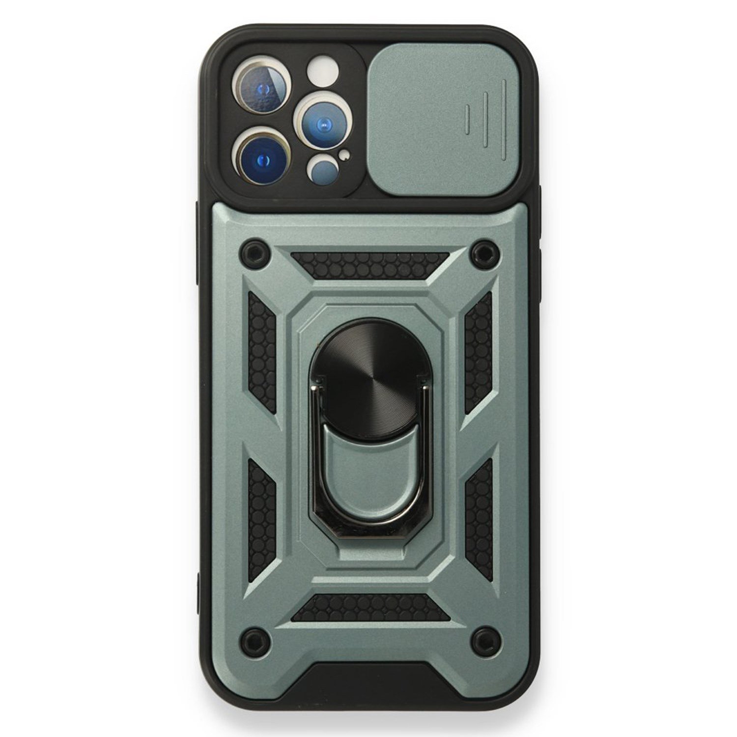 Nettech Apple iPhone 12 Pro Uyumlu Kızaklı Panzer Seri Arka Koruma Kılıf NT-85940