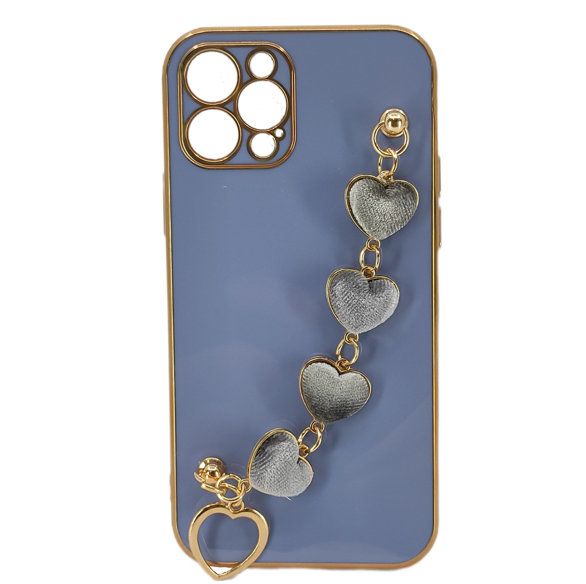Nettech Apple iPhone 12 Pro Uyumlu Lüx Kalp Zincir Arka Koruma Kılıf NT-94808