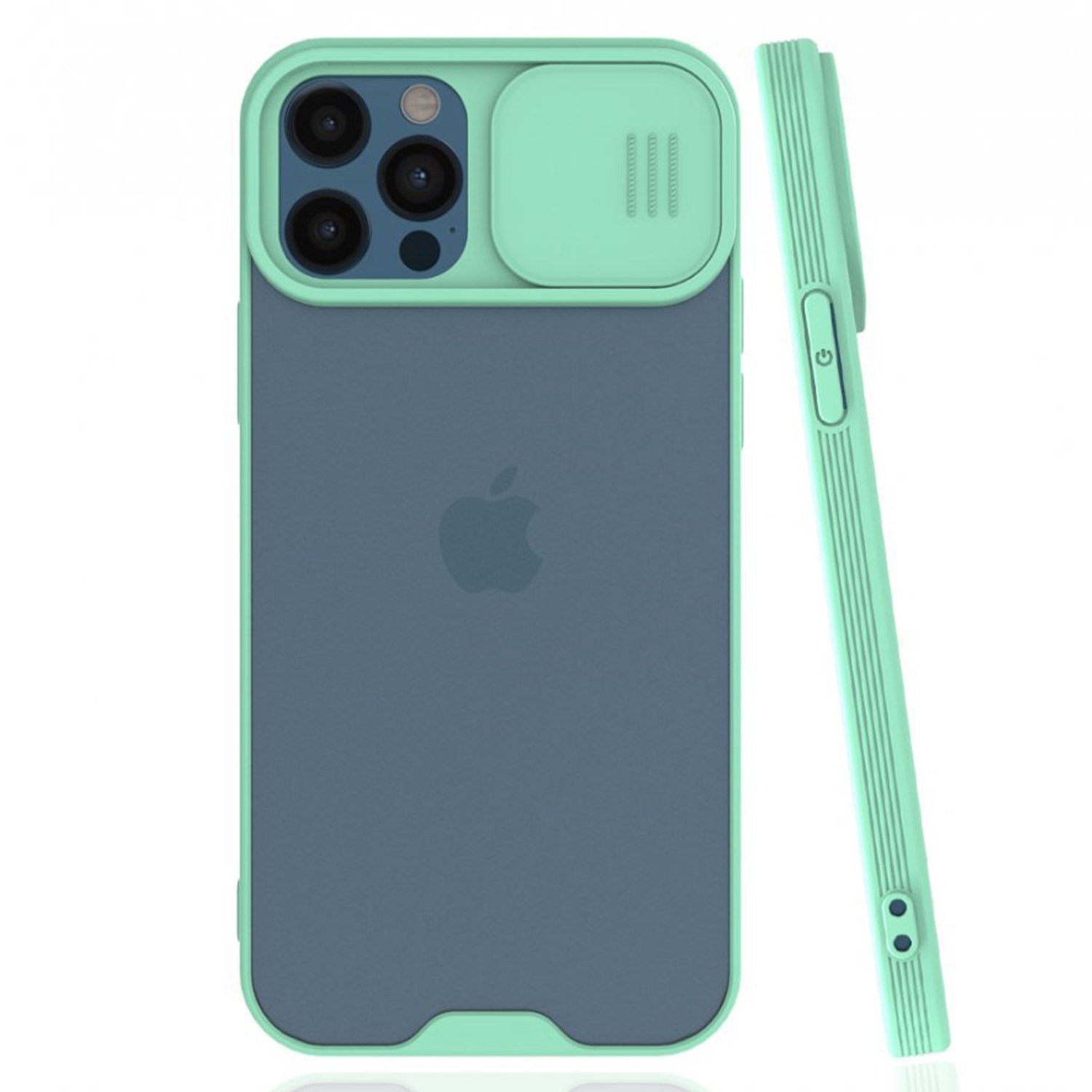 Nettech Apple iPhone 12 Pro Uyumlu Platin Kamera Kızaklı Arka Koruma Kılıf NT-84750