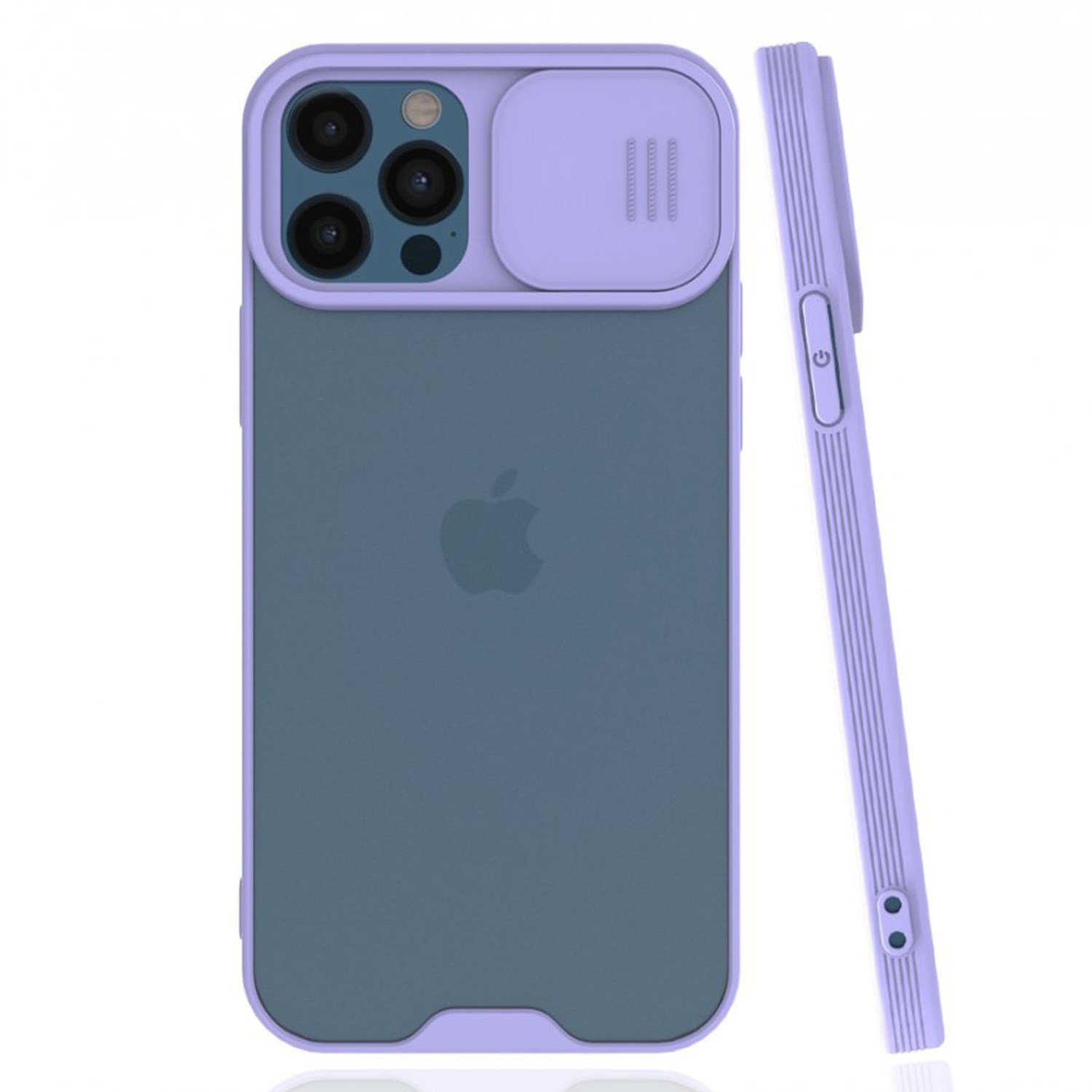 Nettech Apple iPhone 12 Pro Uyumlu Platin Kamera Kızaklı Arka Koruma Kılıf NT-84750