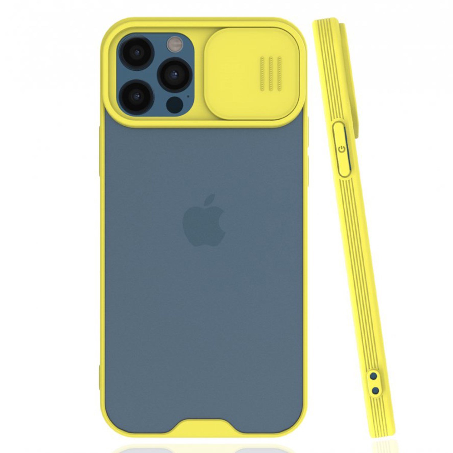 Nettech Apple iPhone 12 Pro Uyumlu Platin Kamera Kızaklı Arka Koruma Kılıf NT-84750