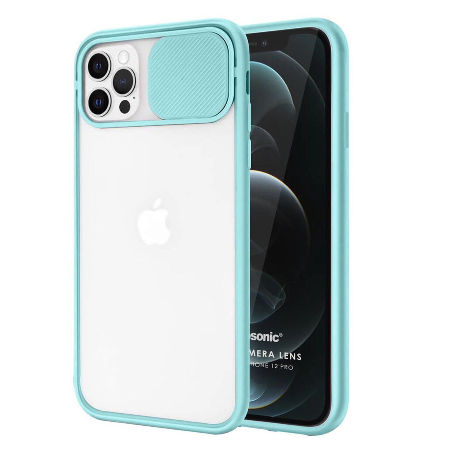 Nettech Apple iPhone 12 Uyumlu Buzlu Kızaklı Kamera Korumalı Arka Koruma Kılıf NT-84555