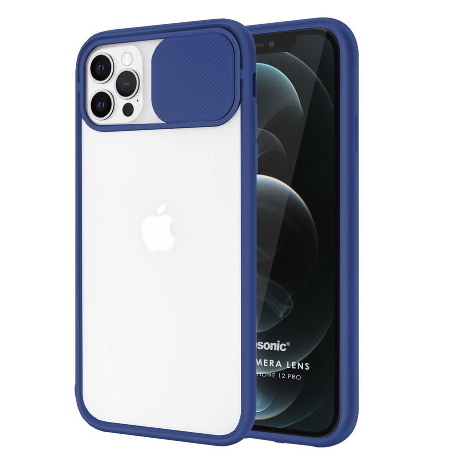 Nettech Apple iPhone 12 Uyumlu Buzlu Kızaklı Kamera Korumalı Arka Koruma Kılıf NT-84555