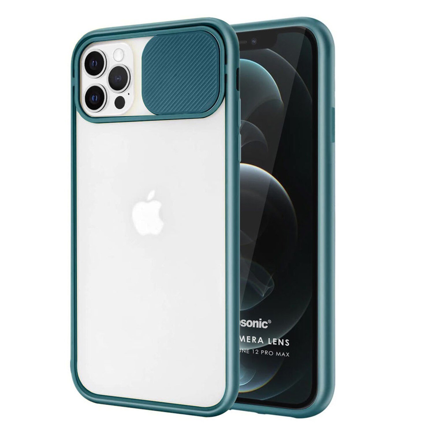 Nettech Apple iPhone 12 Uyumlu Buzlu Kızaklı Kamera Korumalı Arka Koruma Kılıf NT-84555