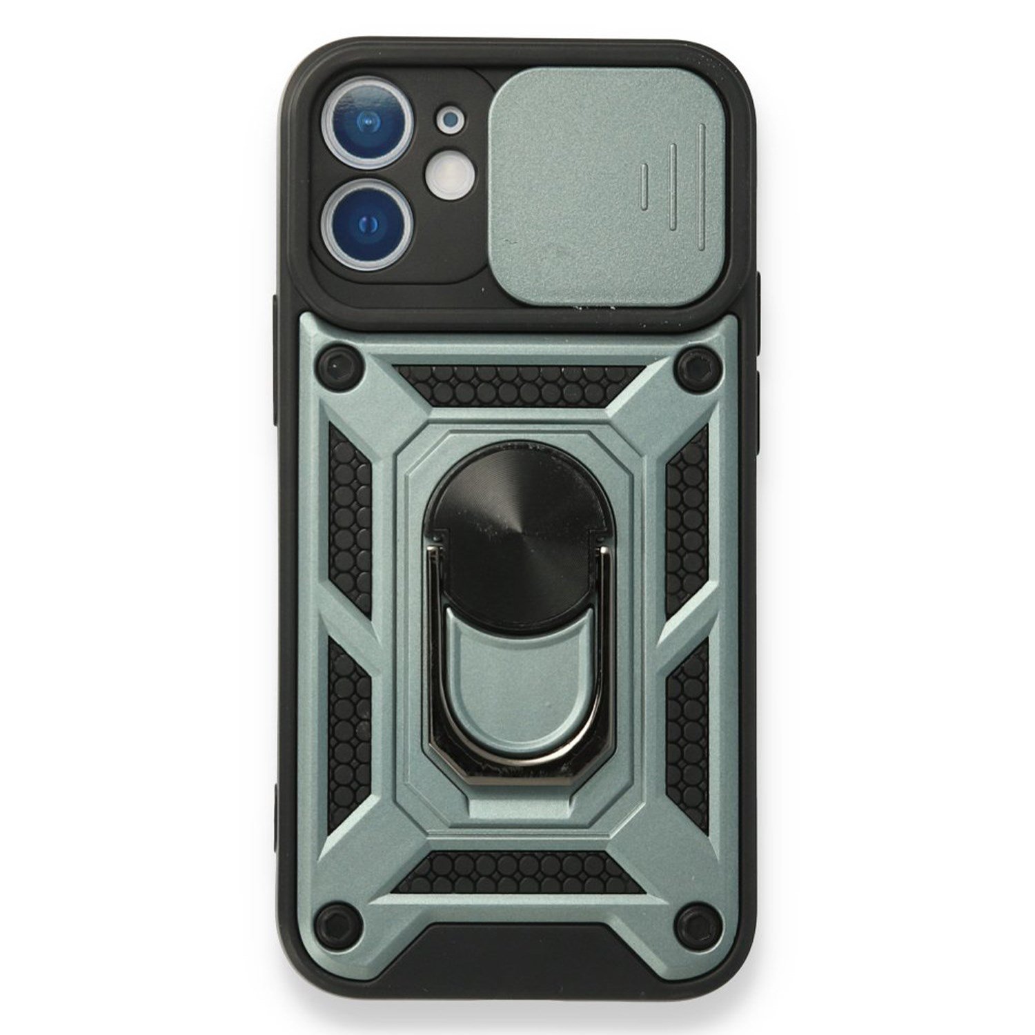 Nettech Apple iPhone 12 Uyumlu Kızaklı Panzer Seri Arka Koruma Kılıf NT-85950