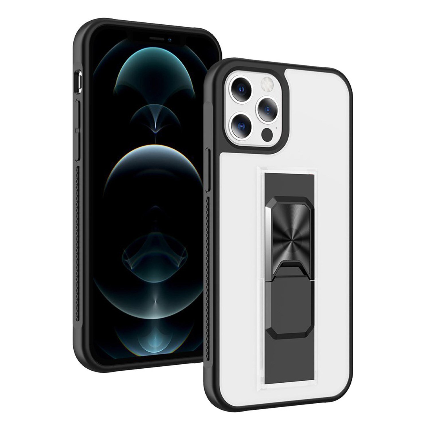Nettech Apple iPhone 12 Uyumlu MicroCase Mıknatıs Yüzüklü Arka Koruma Kılıf NT-86921