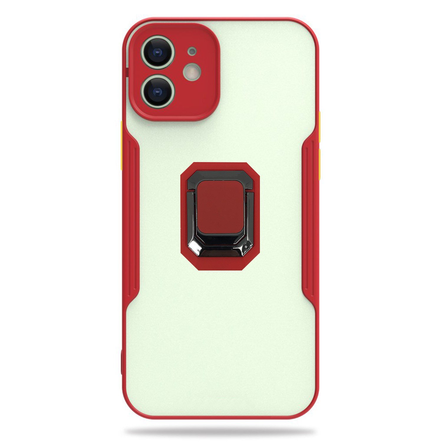 Nettech Apple iPhone 12 Uyumlu Platin Yüzüklü Arka Koruma Kılıf NT-85178