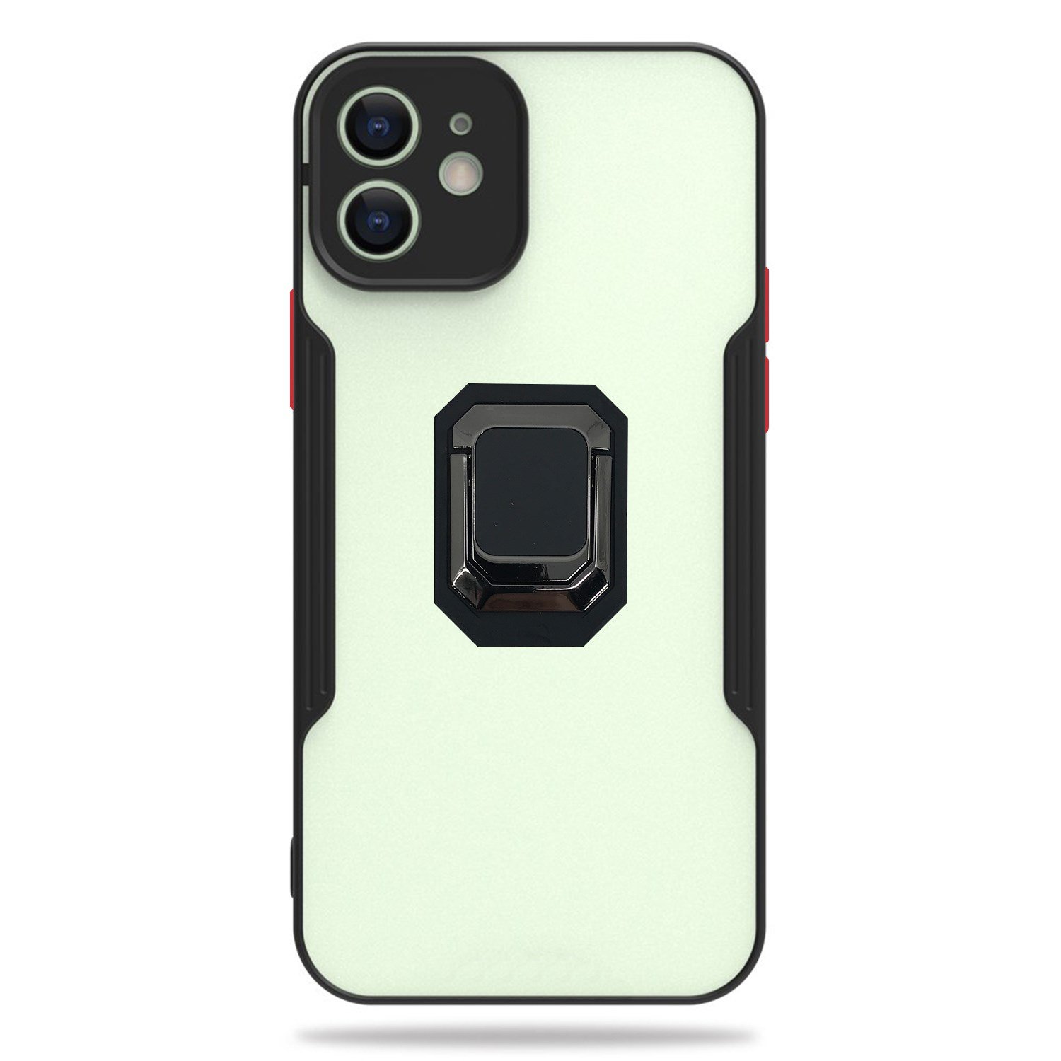 Nettech Apple iPhone 12 Uyumlu Platin Yüzüklü Arka Koruma Kılıf NT-85178
