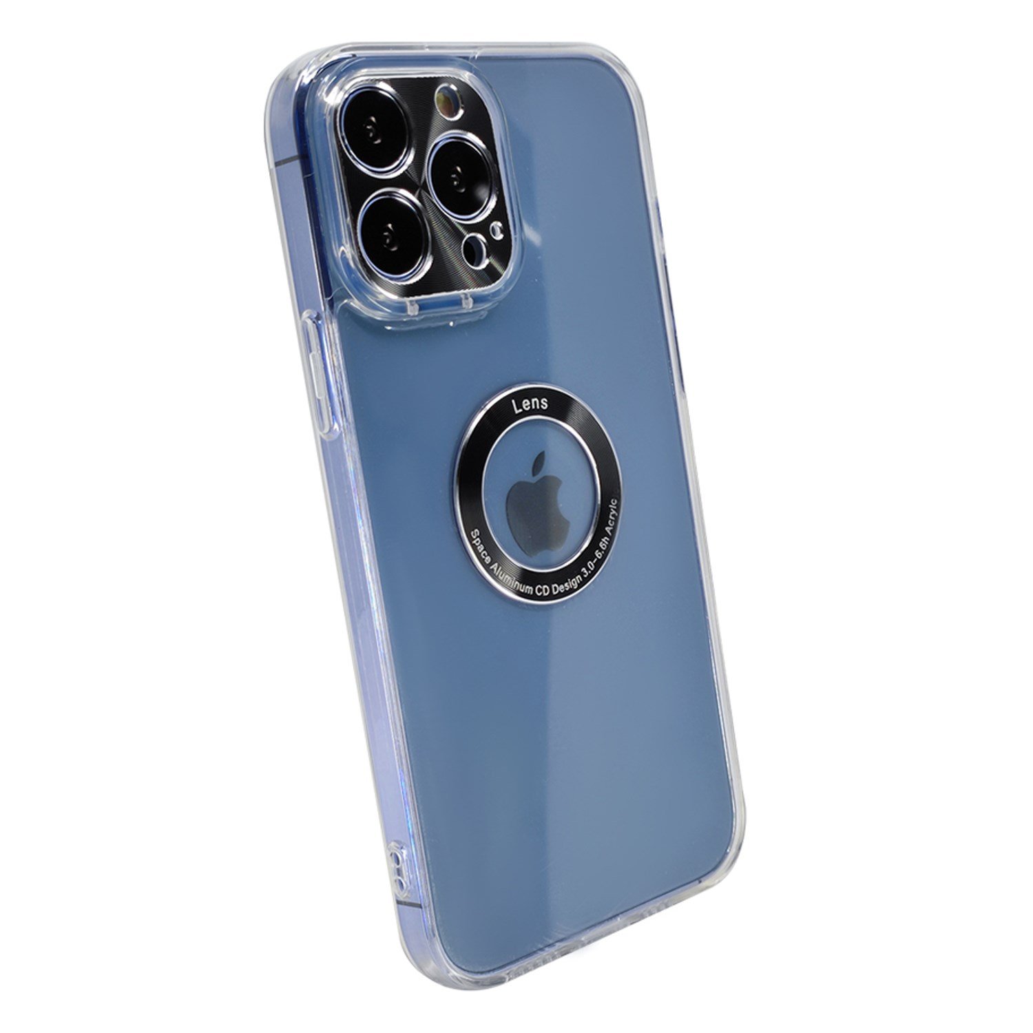 Nettech Apple iPhone 13 Pro Max Uyumlu Metal Halka Logo Delikli Arka Koruma Kılıf NT-95517