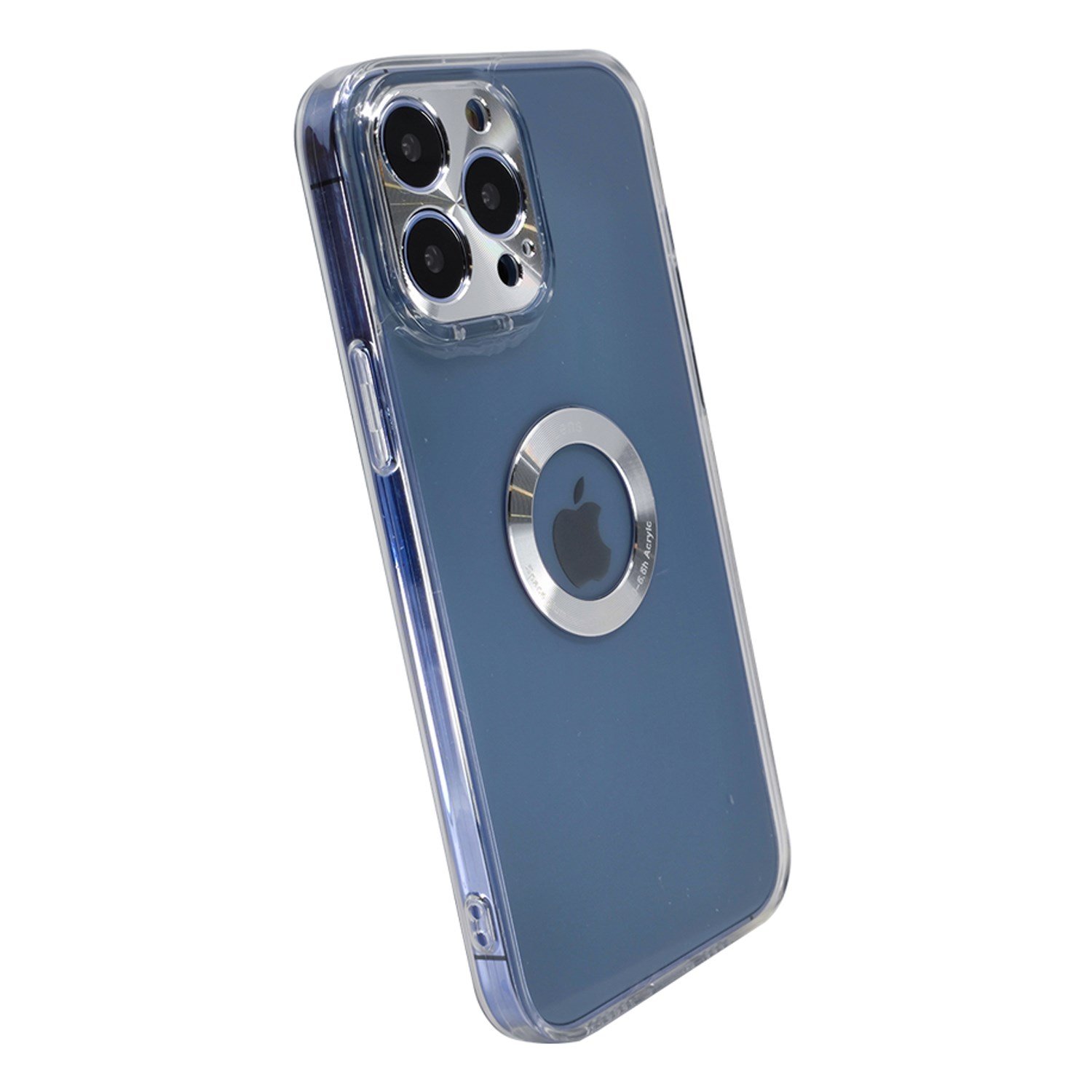 Nettech Apple iPhone 13 Pro Max Uyumlu Metal Halka Logo Delikli Arka Koruma Kılıf NT-95517