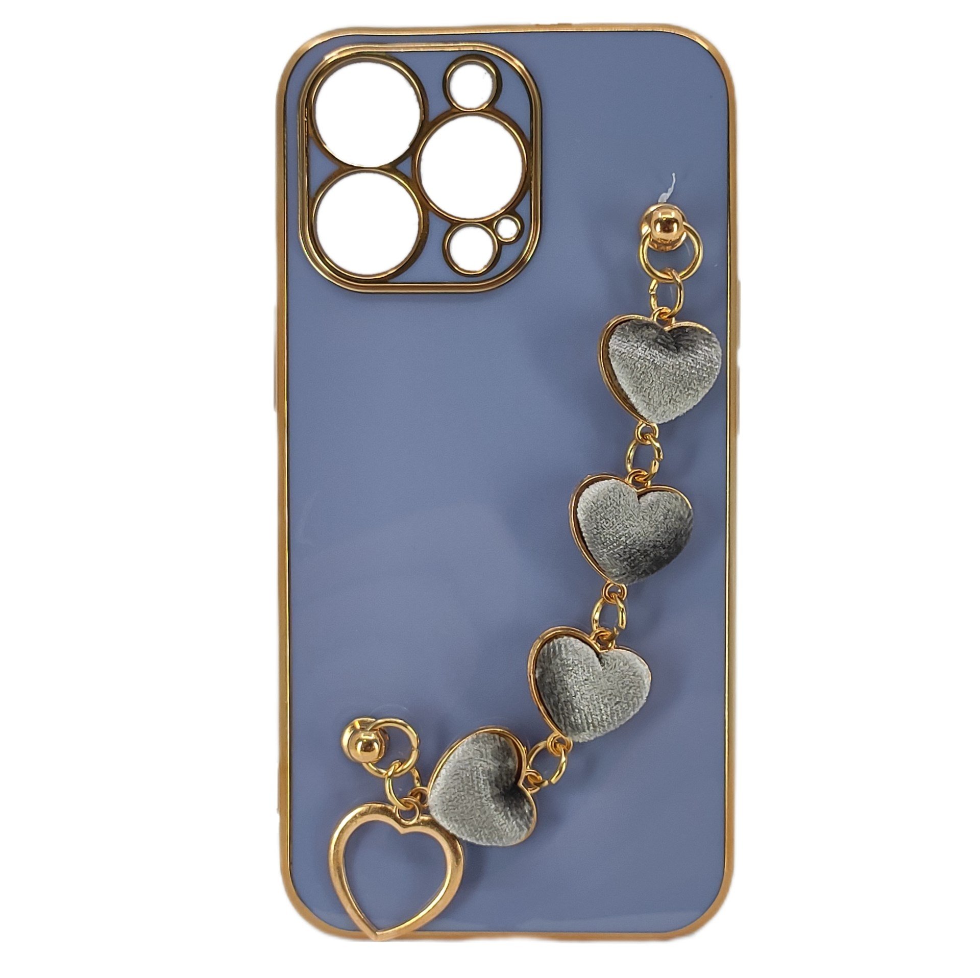 Nettech Apple iPhone 13 Pro Uyumlu Lüx Kalp Zincir Arka Koruma Kılıf NT-94818