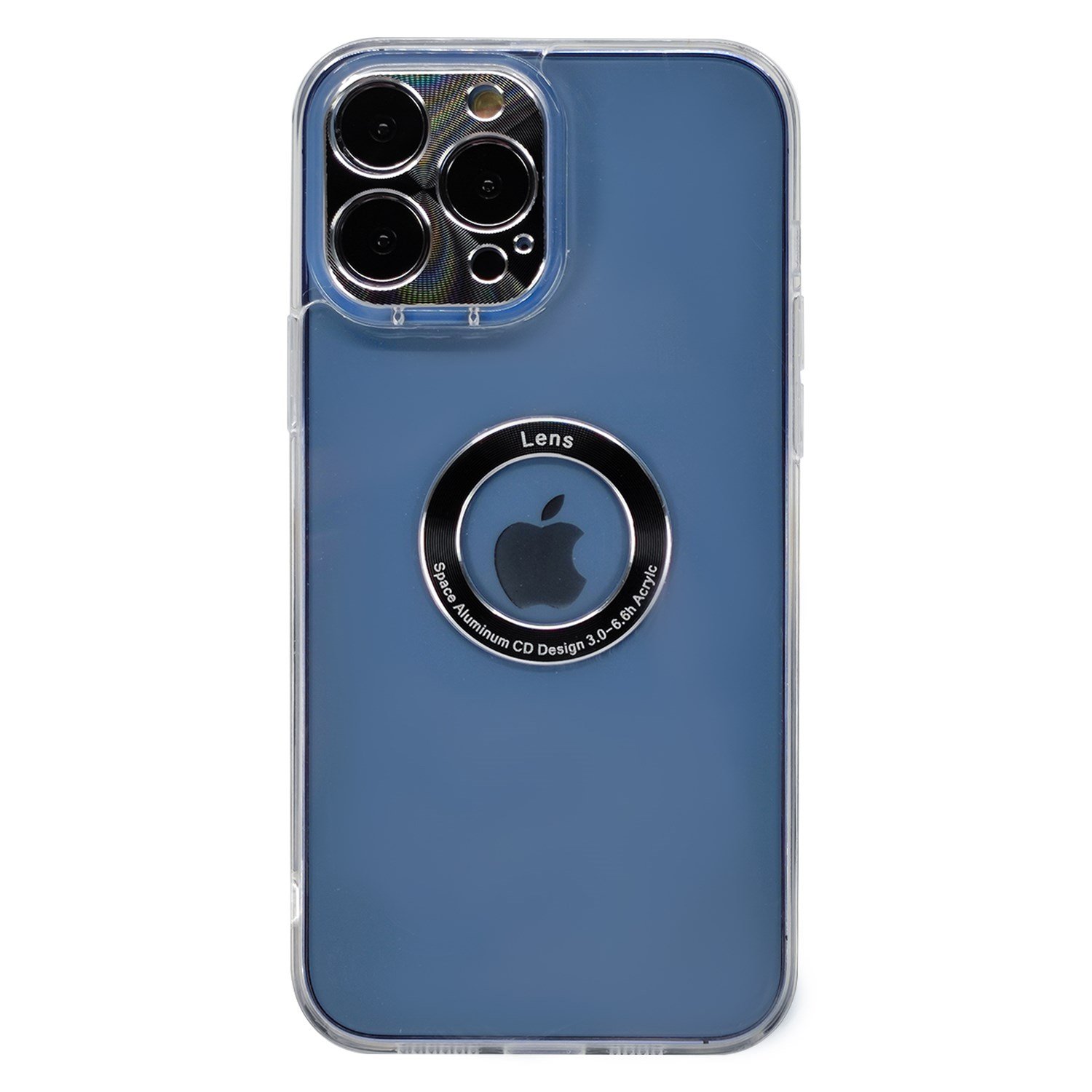 Nettech Apple iPhone 13 Pro Uyumlu Metal Halka Logo Delikli Arka Koruma Kılıf NT-95513