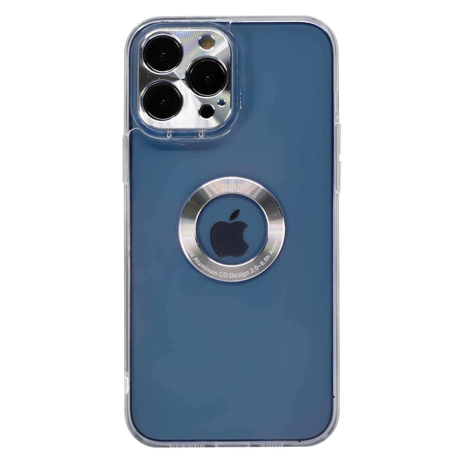 Nettech Apple iPhone 13 Pro Uyumlu Metal Halka Logo Delikli Arka Koruma Kılıf NT-95513