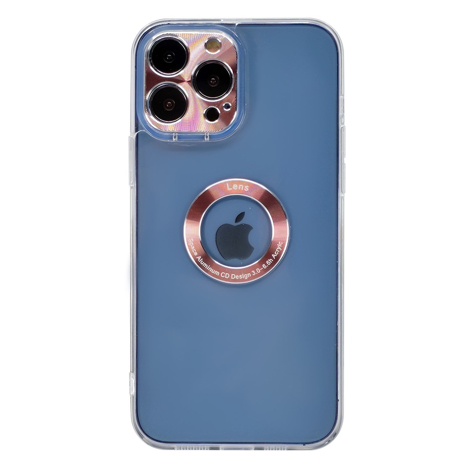 Nettech Apple iPhone 13 Pro Uyumlu Metal Halka Logo Delikli Arka Koruma Kılıf NT-95513