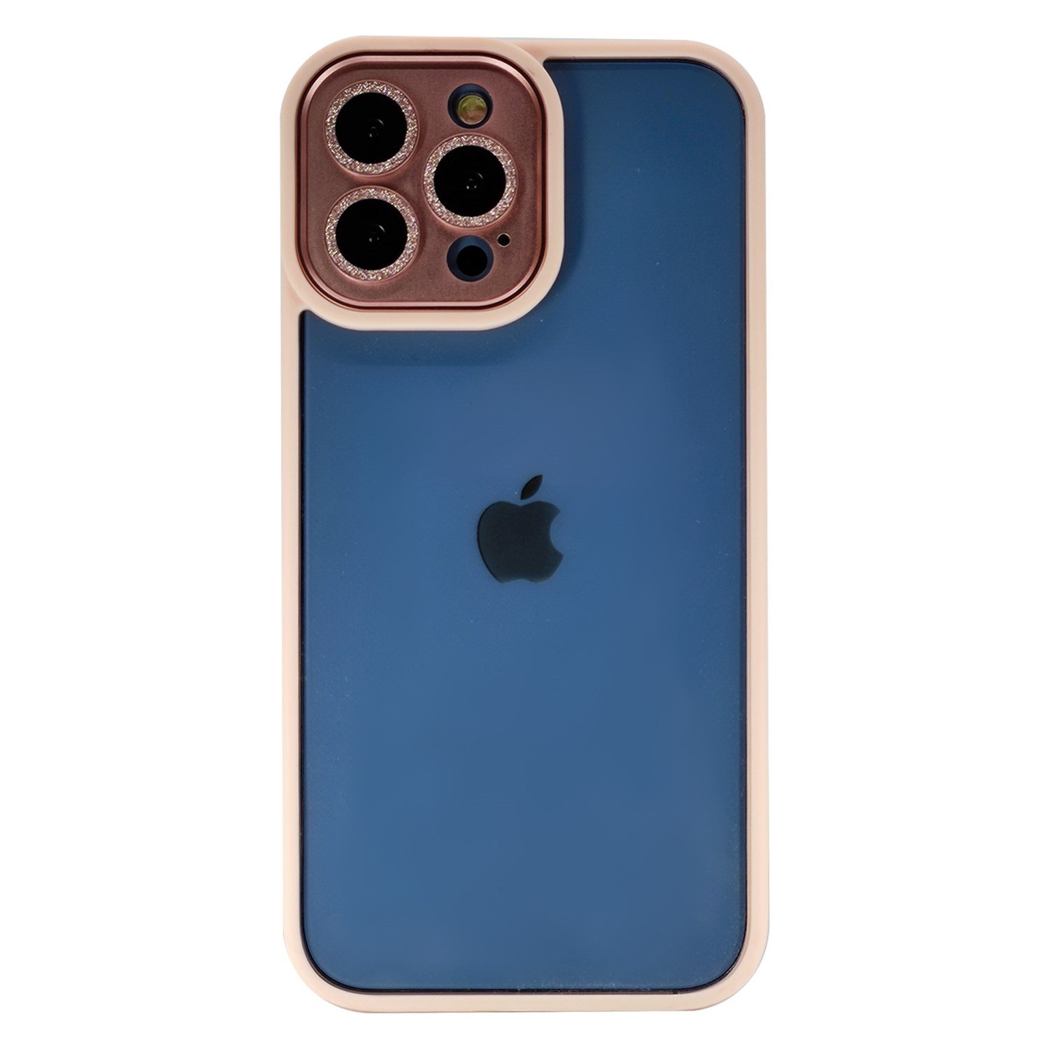 Nettech Apple iPhone 13 Pro Uyumlu Taşlı Metal Çerçeve Lens Koruyuculu Arka Koruma Kılıf NT-95609