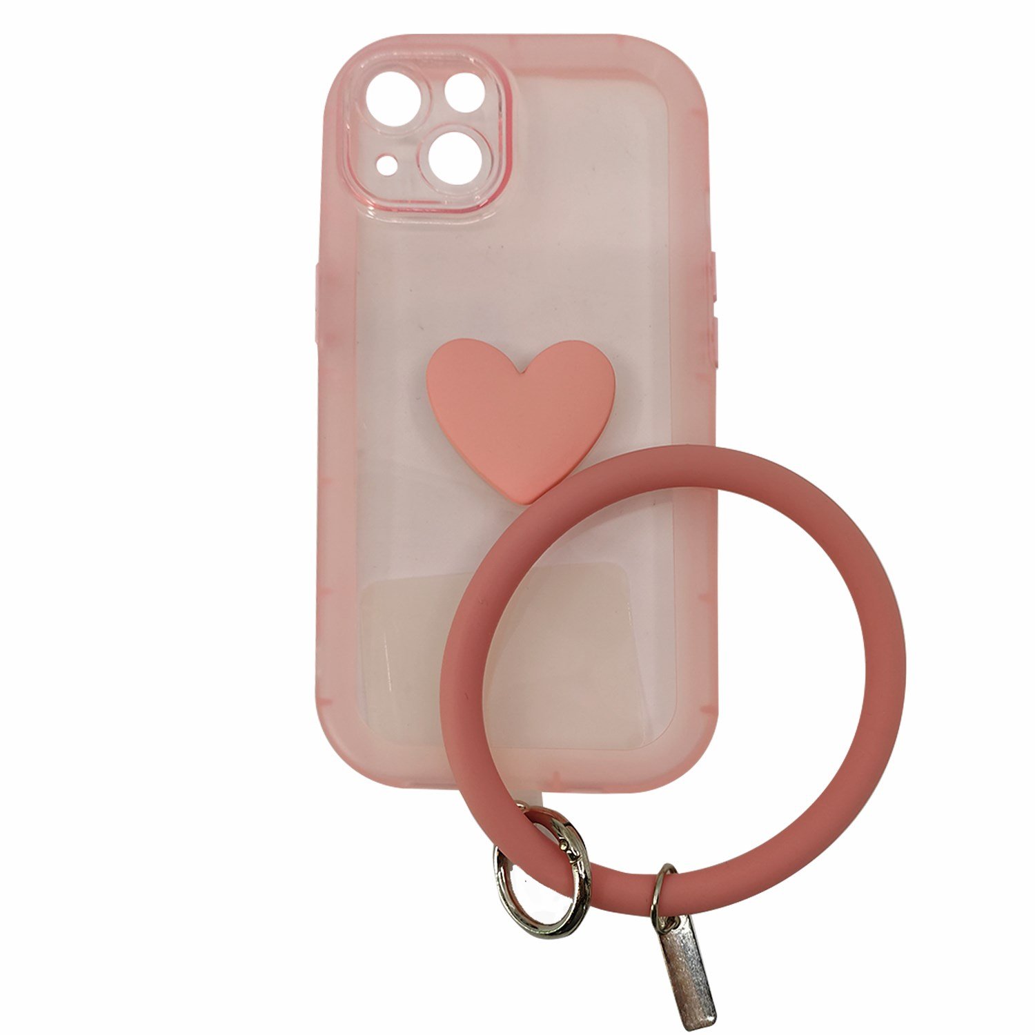 Nettech Apple iPhone 13 Uyumlu Halka Bilekli Şeffaf Seri Arka Koruma Kılıf NT-97219