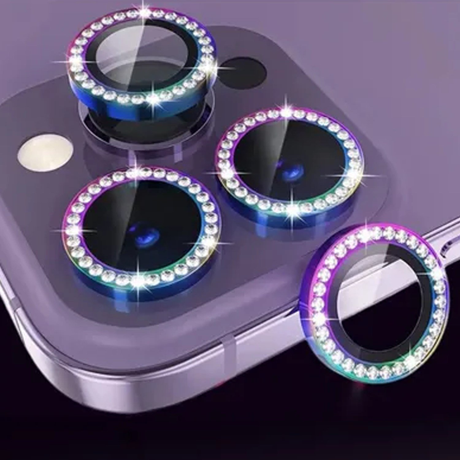 Nettech Apple iPhone 14 Pro Uyumlu Diamond Taşlı Model Kamera Cam Koruyucu NT-110757