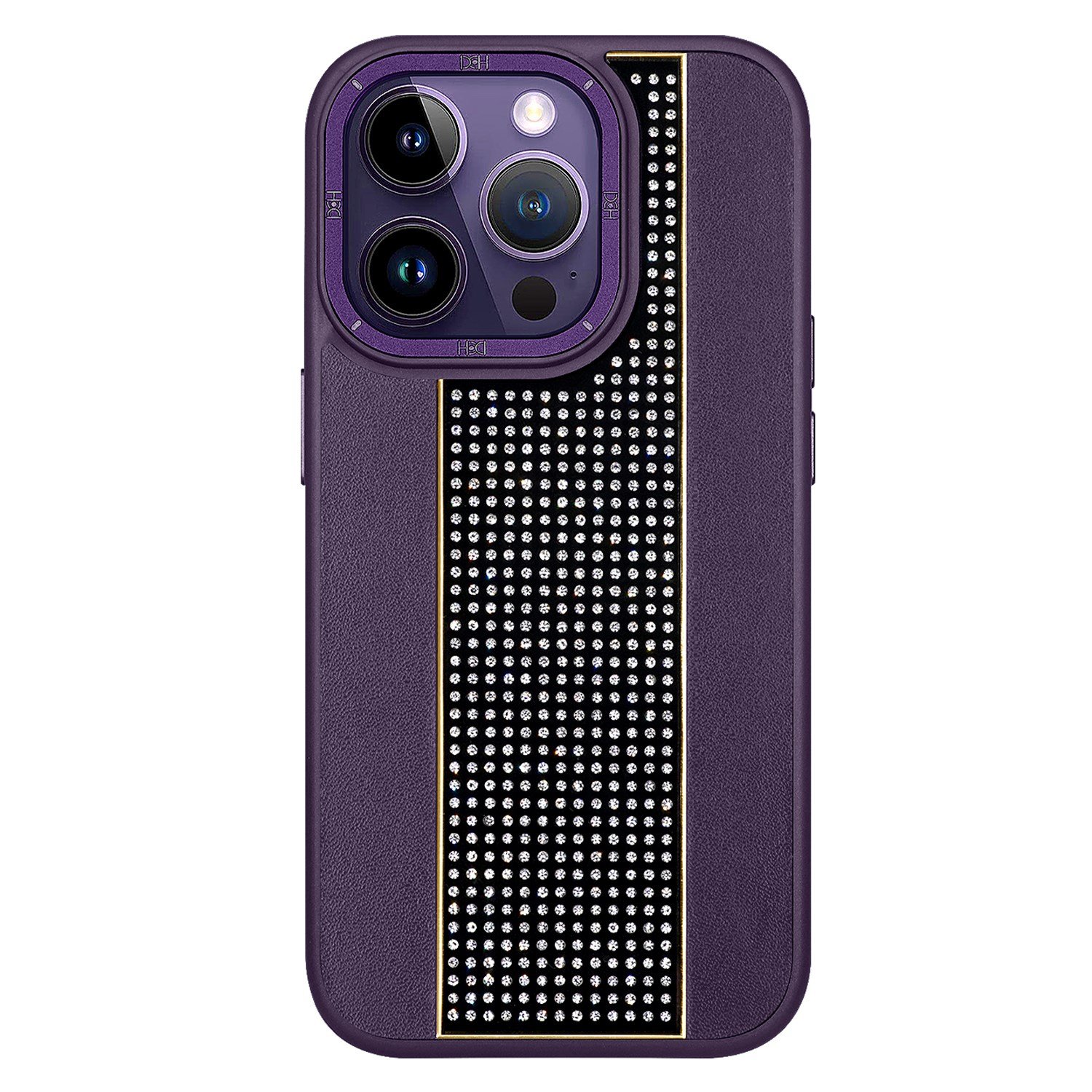 Nettech Apple iPhone 14 Pro Uyumlu Taşlı Deri Seri Arka Koruma Kılıf NT-101491